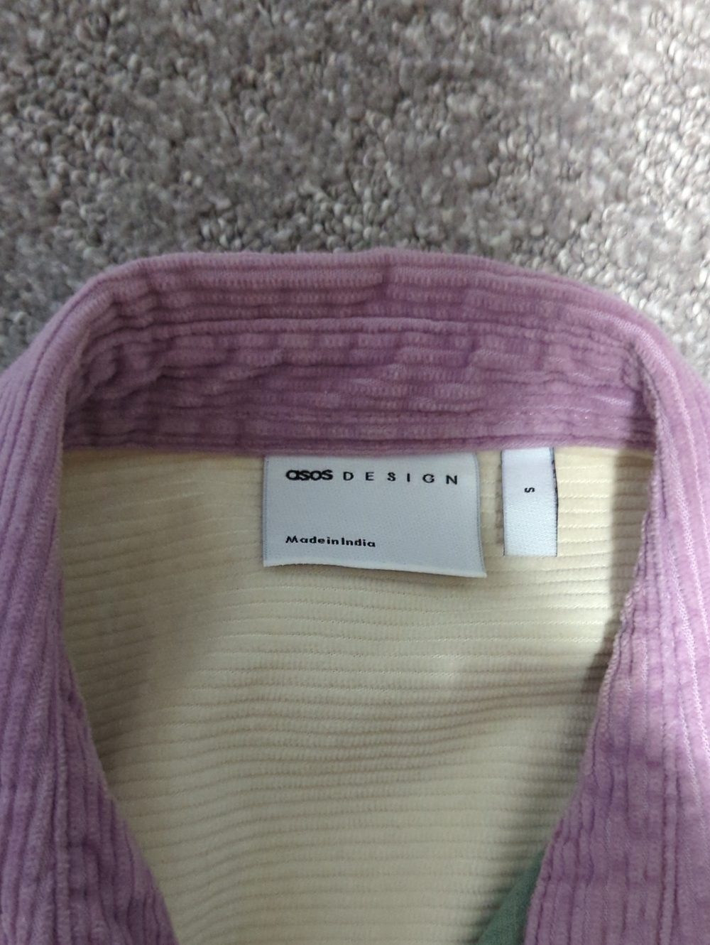 Asos Design Men's Colorblock Corduroy Shirt-Jacket Shacket - Picture 2 of 4
